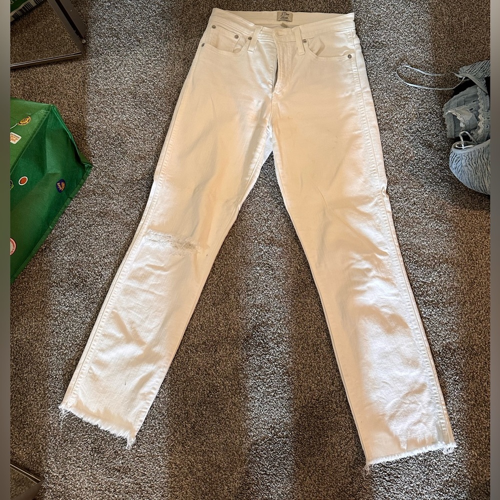 Jcrew white vintage straight denim